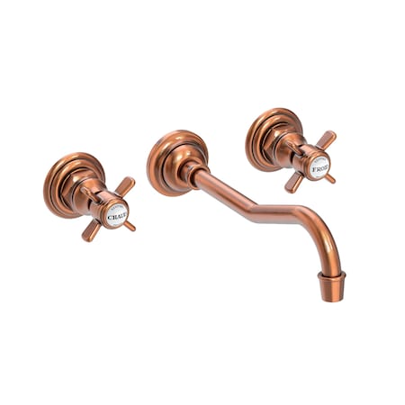 Newport Brass Wall Mount Lavatory Faucet in Antique Copper 3-947-08A